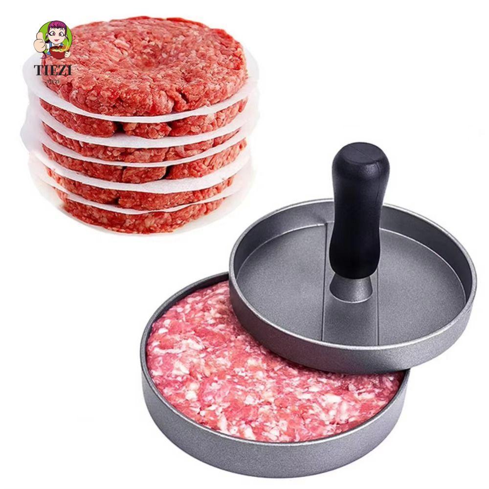 Máy ép thịt Hamburger TIEZI, Khuôn Hamburger nhôm chống dính, Chống dính với 100 Giấy Patty Thép khô