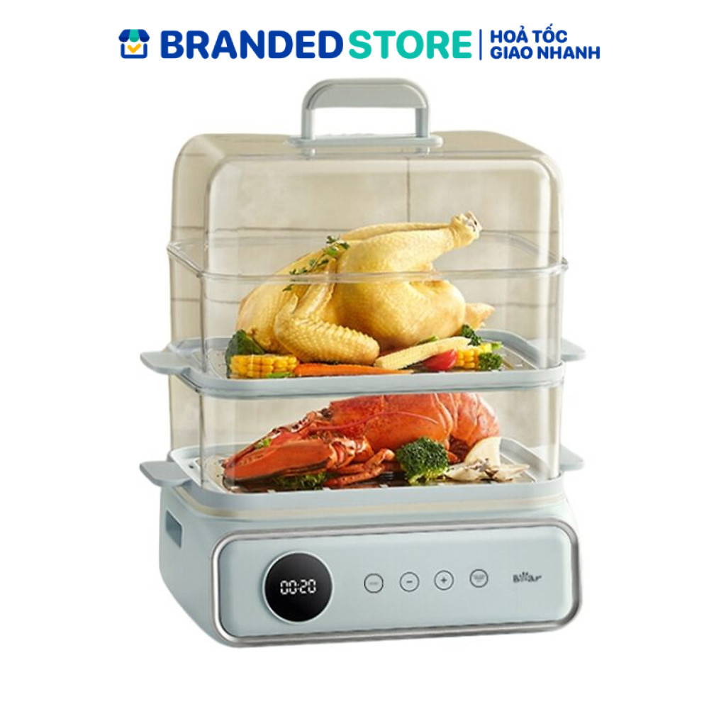 Nồi Hấp Điện Bear 3 tầng Kèm Hấp Đa Năng Cảm Ứng Hấp Lẩu Hầm Healthy Tiết Kiệm Điện DZG-P20W7