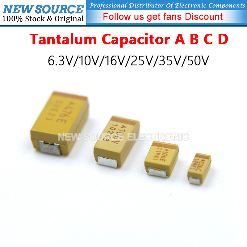 [10 cái] Tụ điện Tantalum A B C D Loại 6.3V / 10V / 16V / 25V / 35V / 50V 47UF 10UF 22UF 33UF 47UF 1