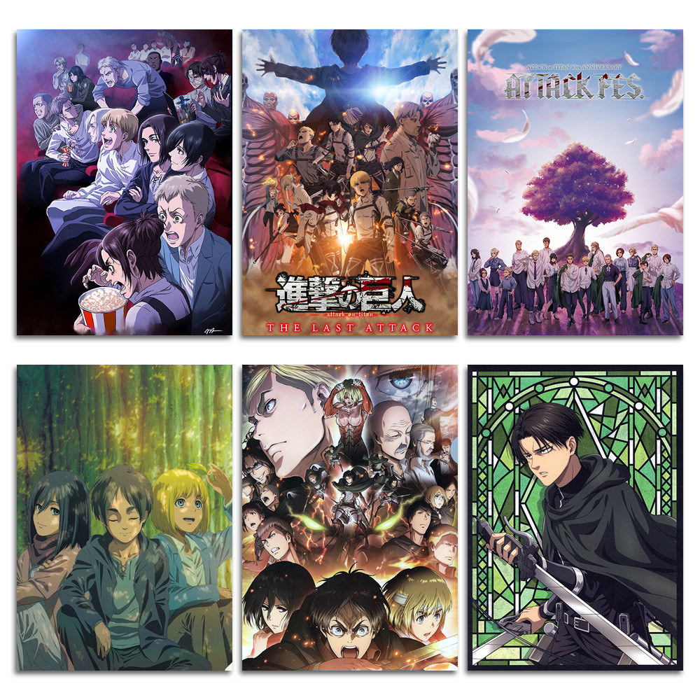 Tranh Cổ Điển Attack on Titan The Last Attack Poster Eren Levi Mikasa Trận Chiến Cuối Cùng Có sẵn ke