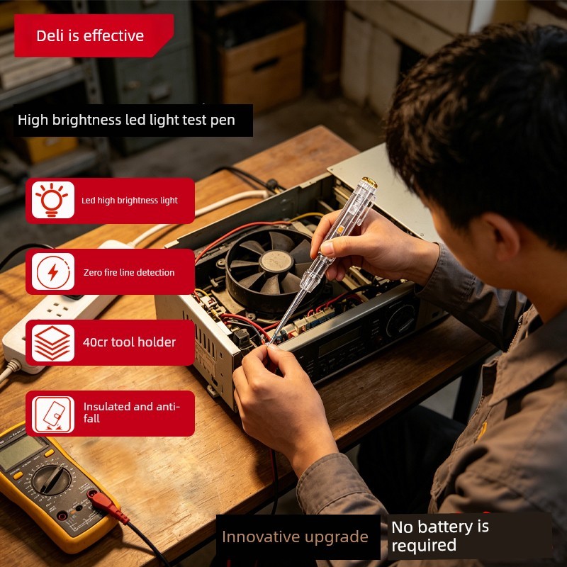 Bút thử Deli Tool 100-500V Bút thử DL8000