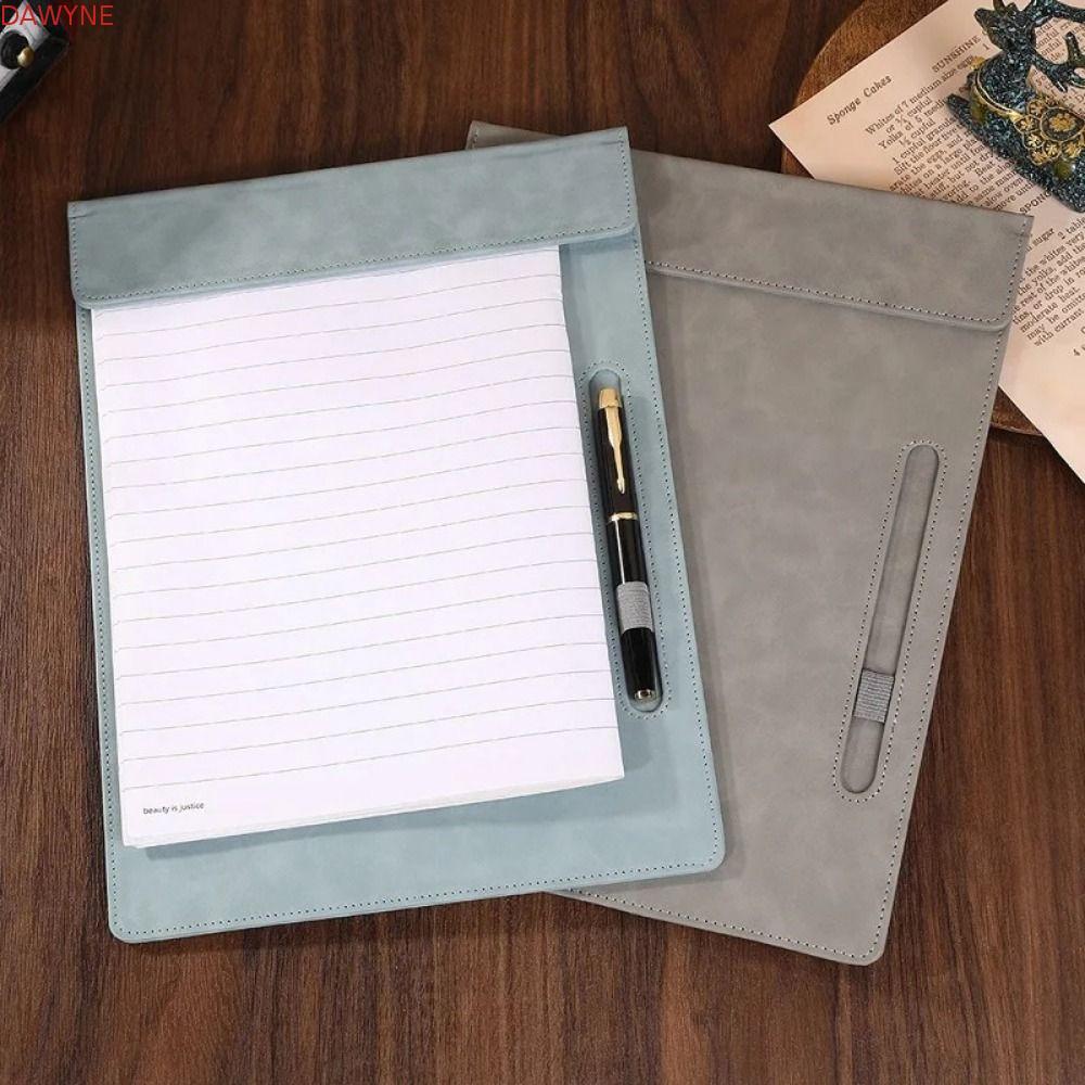 DWAYNE Viết Clipboard, a4 Da PU Thư Mục Tập Tin, Thư Mục Menu Kẹp Bền Với Bút Chèn Thư Mục Giấy Giáo