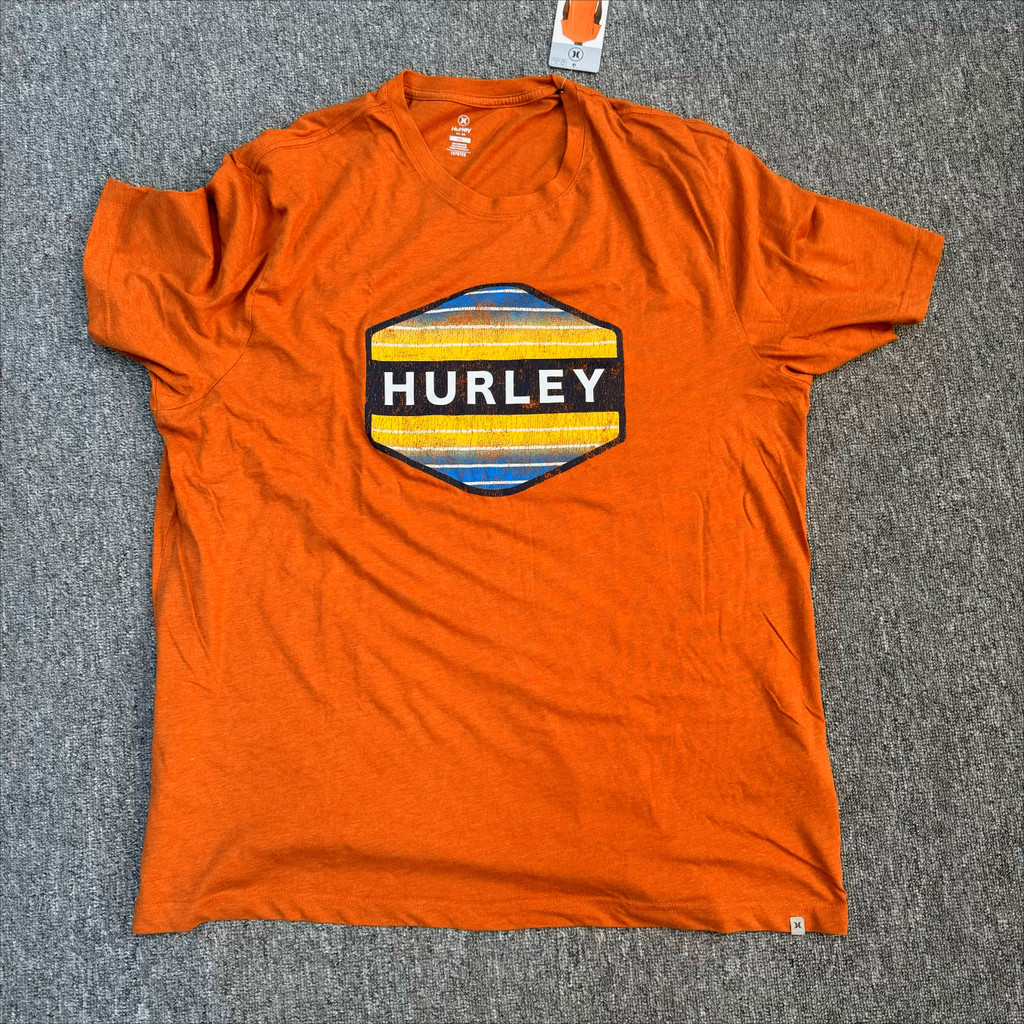 Hàng sẵn có Hurley Áo thun ngắn tay cổ tròn Cotton cao cấp in hình đường phố thời trang Áo sơ mi cỡ 