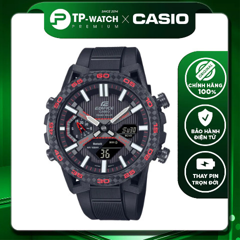 Đồng hồ nam dây nhựa Casio Edifice ECB-2000PB-1ADF Bluetooth - Năng lượng mặt trời | Edifice ECB-200