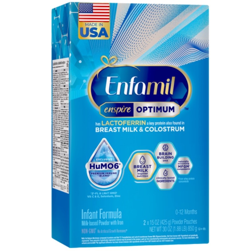 [MALL] Sữa Enfamil Enspire Optimum 850g - Dịu nhẹ cho bé sơ sinh, hỗ trợ phát triển toàn diện