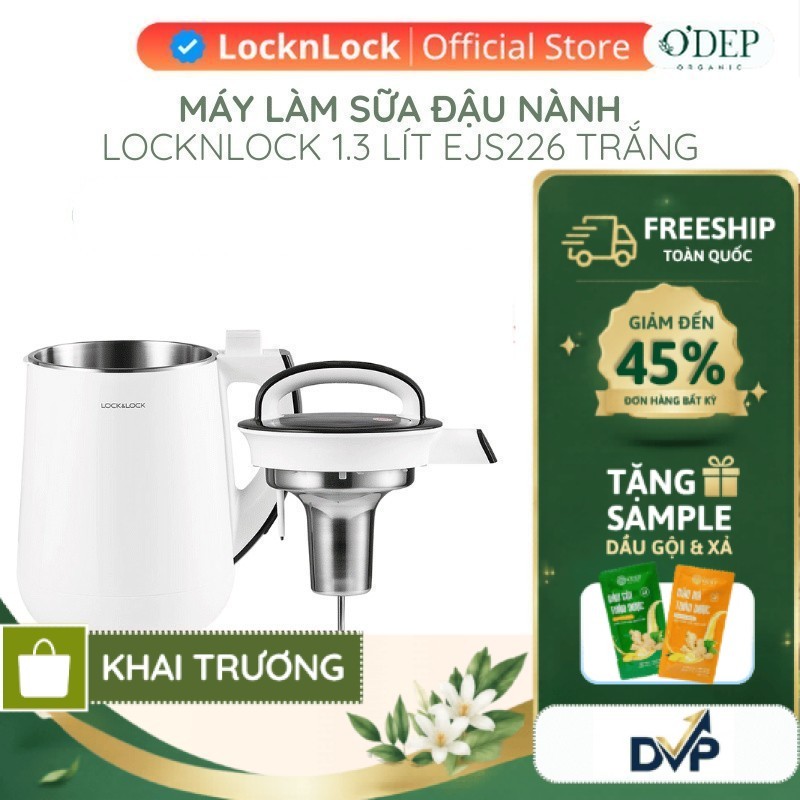 Máy làm sữa đậu nành LocknLock Chính hãng 1.3L, công nghệ gia nhiệt, chống tràn tốt, dễ sử dụng EJS2