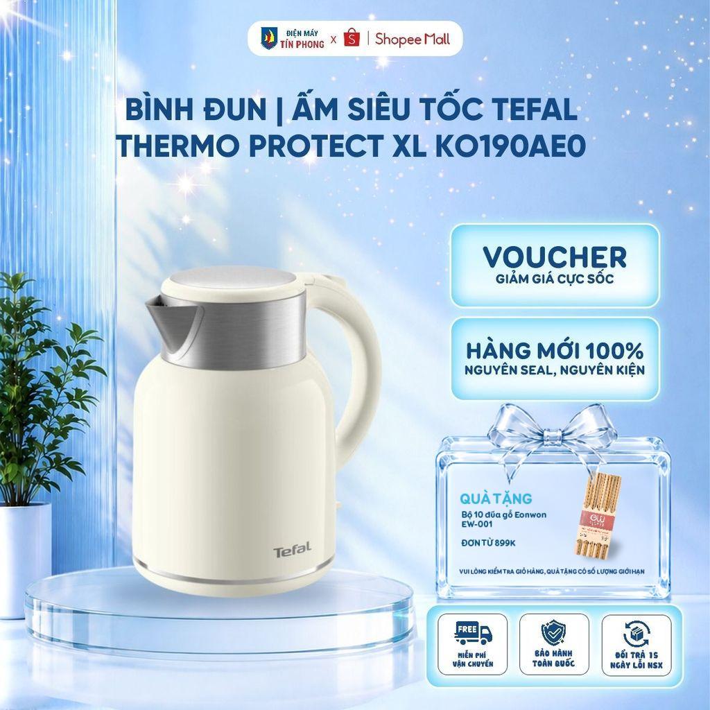 Bình đun | Ấm siêu tốc Tefal Thermo Protect XL KO190AE0 Trắng 1.9L - Bảo Hành 24 Tháng