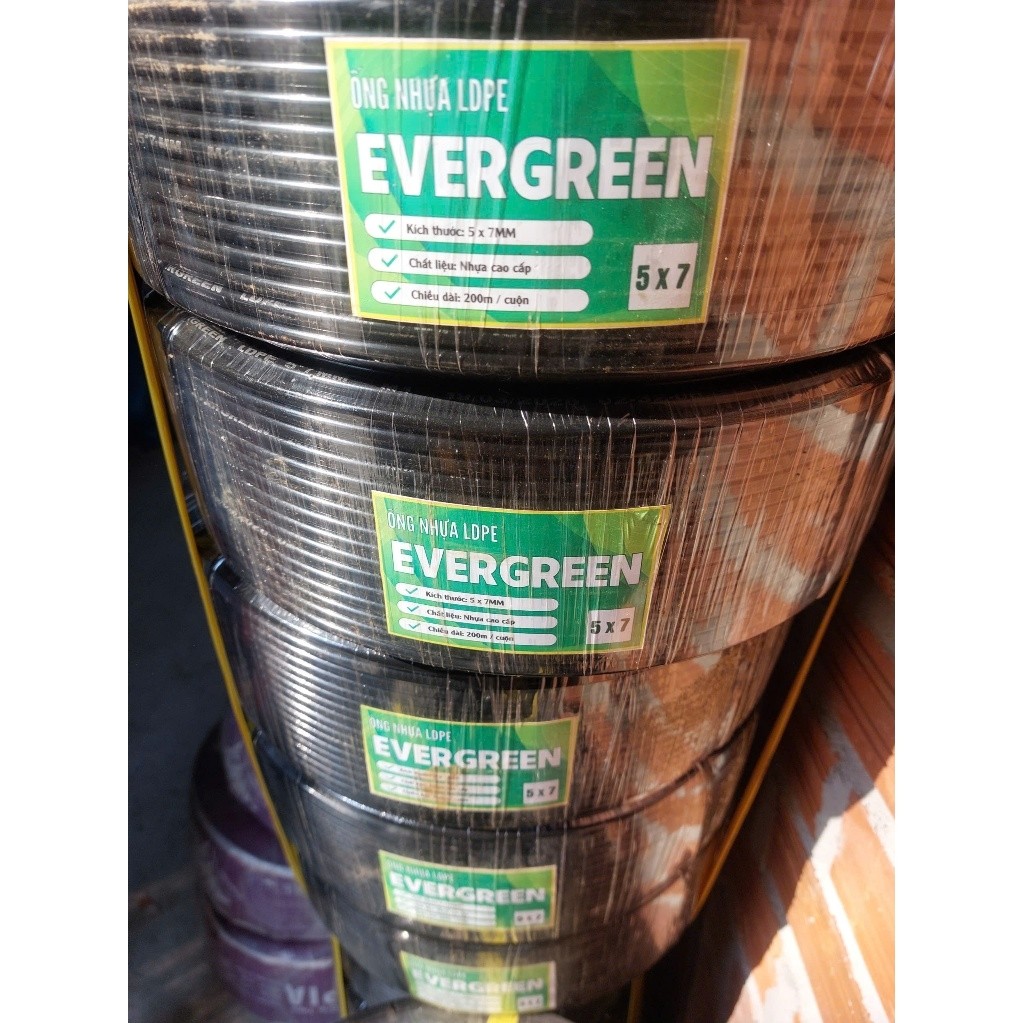 Cuộn 200m Ống dây PE/LDPE 6mm, 5x7mm, cứng dẻo - dây 6 li loại tốt ( GIÁ SỈ CHO CUỘN 200M)