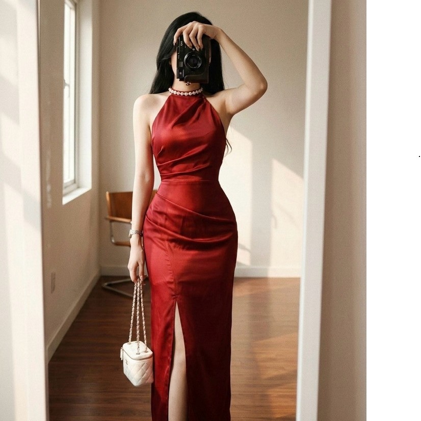 DP3 ĐẦM PHI LỤA CỔ YẾM XẺ TÀ ĐI CHƠI, ĐI TIỆC, ĐẦM LỤA SANG CHẢNH