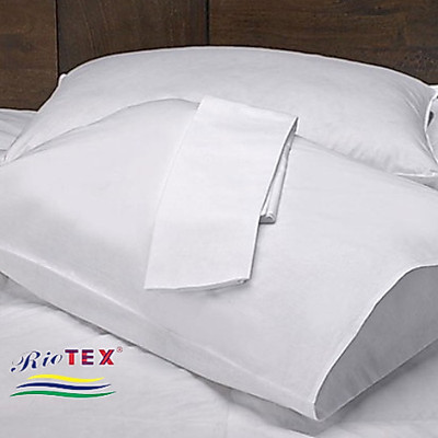 COMBO 2 Vỏ gối RIOTEX trắng trơn ( T0)  T200 40x60, 50x70cm có bèo và không bèo