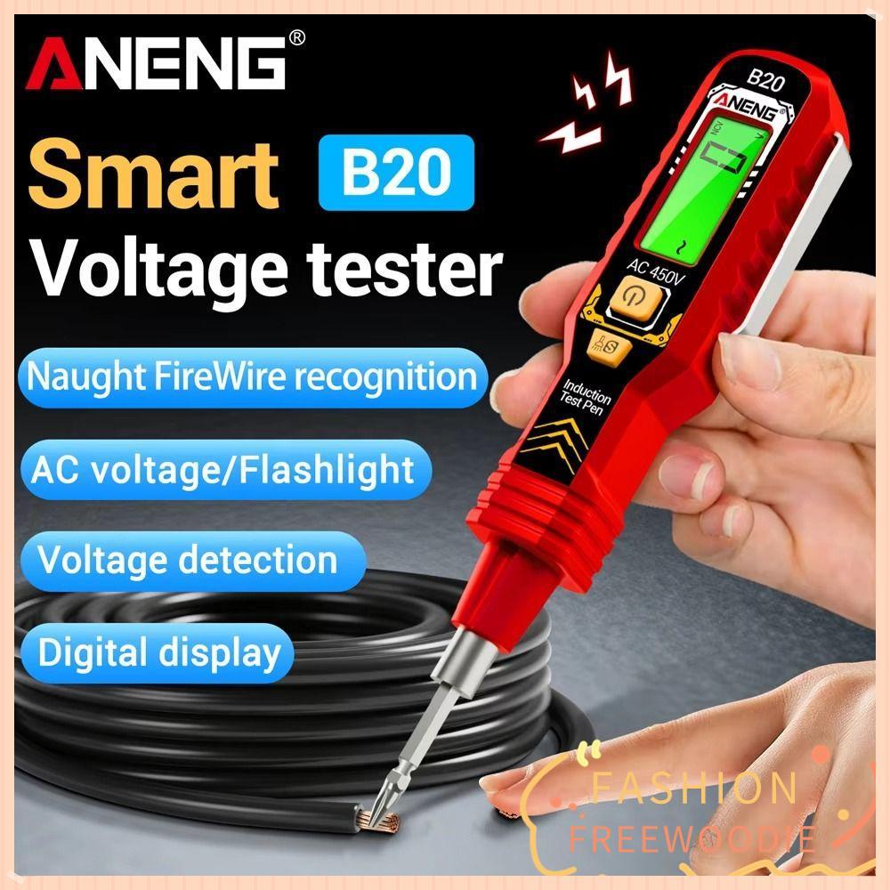 Máy dò điện áp FREEWOODIE, Bút kiểm tra điện áp hai đầu báo động Buzzer, ANENG B20 Bút cảm ứng thợ đ