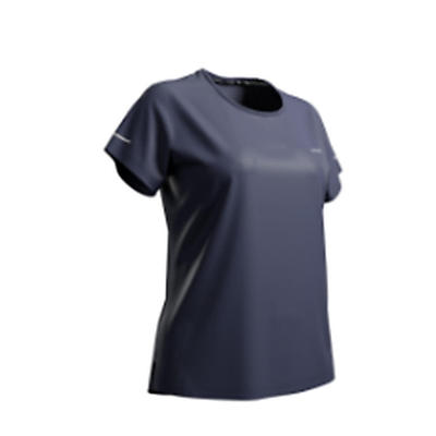 Áo thun chạy bộ nữ thoáng khí DECATHLON Run Dry 500 xanh dương đậm mã 8968533