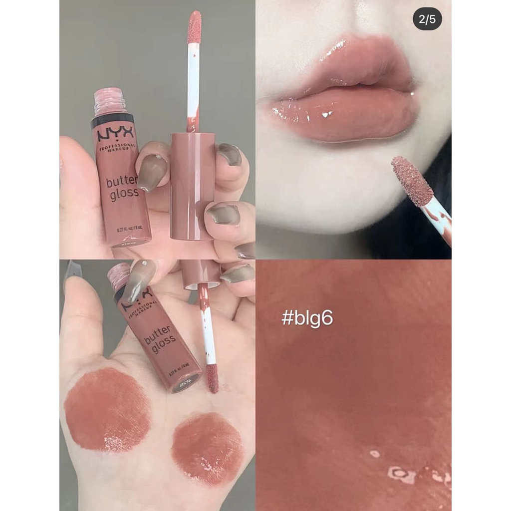 NYX son bóng bơ bơ bóng môi bóng bóng nyx Son môi 16praline Trà sữa đào
