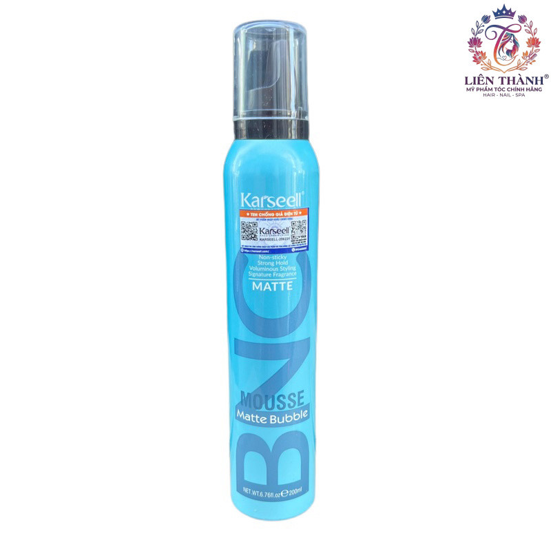 MOUSSE BỌT TẠO KIỂU TÓC KARSEELL BNC MATTE BUBBLE XANH 200ML .LT