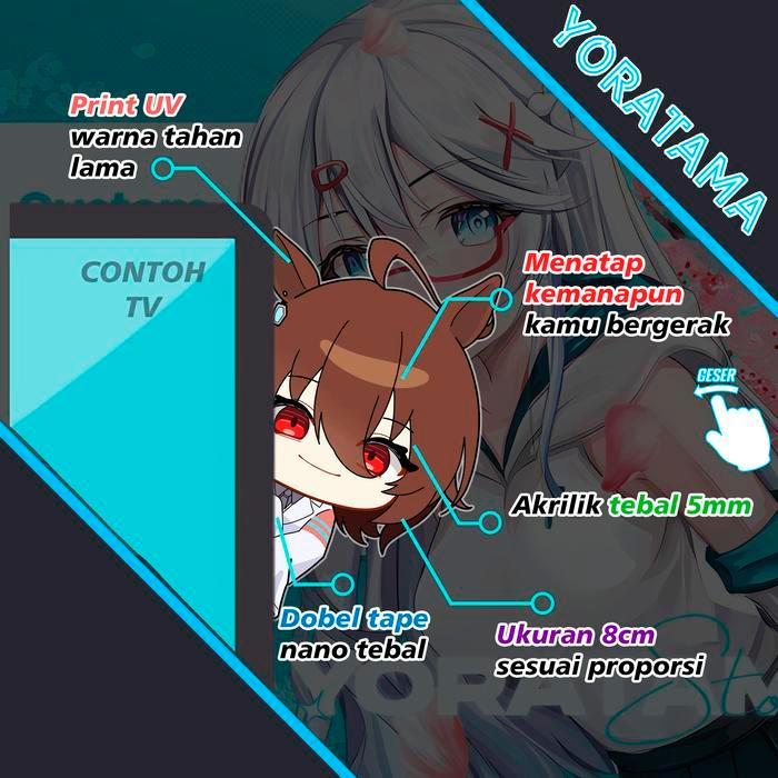 Standee Akrilik Tempel Agnes Tachyon Uma Musume, Standee Ngintip Lucu