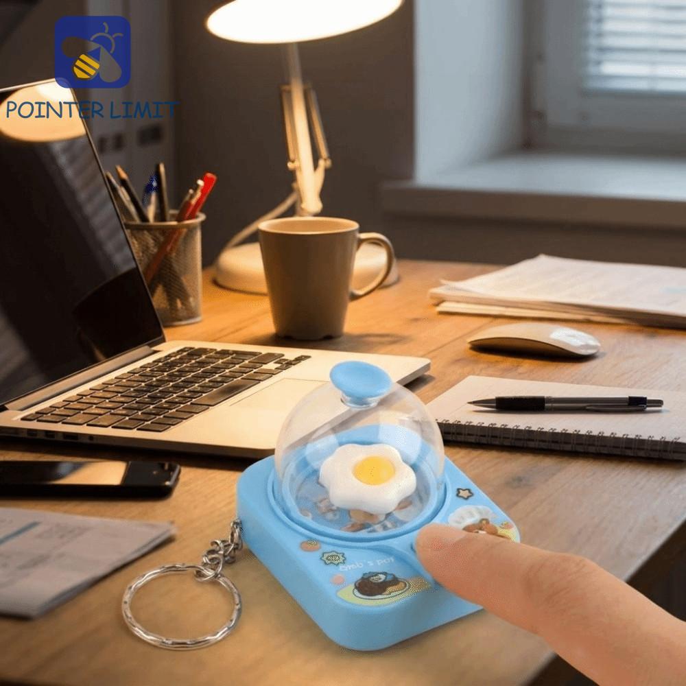 POINTER LIMIT Mini Egg Flipper Móc khóa, Cảm giác Fidget Hoạt hình sáng tạo dễ thương Móc khóa, Fun 