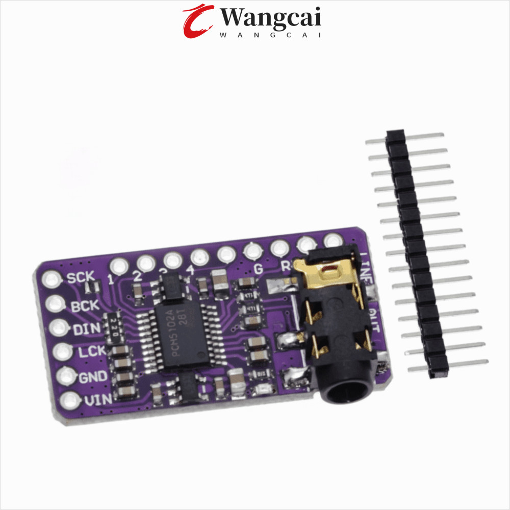 Mô-đun máy nghe nhạc WANGMCAI I2S, Giao diện Âm thanh kỹ thuật số I2S PCM5102A I2S Máy nghe nhạc, Má