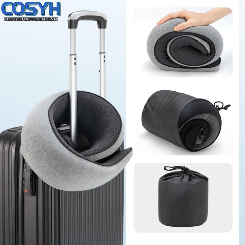 <cosyh>Memory Foam Neck Pillow Hygienic Removable Cover Lightweight Travel Companion