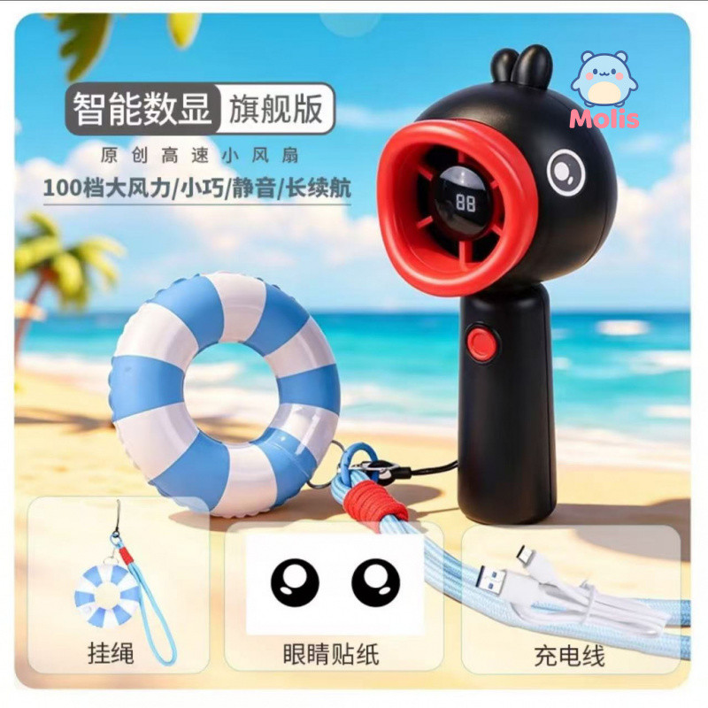 Cùng Ngày Giao Hàng pingu Quạt Cầm Tay Giá Trị Cao Quạt Chim Cánh Cụt Nhỏ Hoạt Hình Sinh Viên Cầm Ta