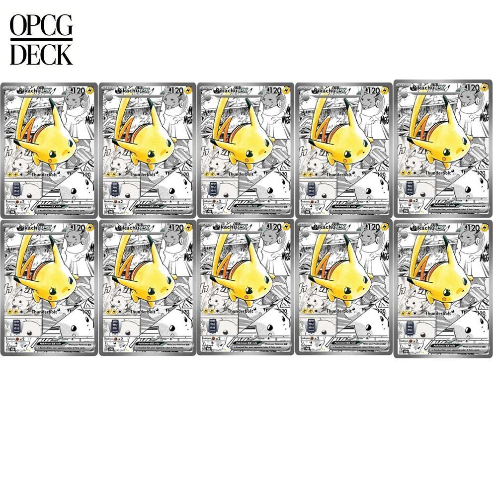 Pokemon PTCG Bộ Sưu Tập Thẻ DIY Charizard Ex 002 / 002 Pikachu Ex 001 / 001 EN Tự Làm Thẻ Đơn Trò Ch