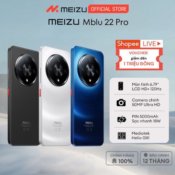 Điện Thoại Meizu M22 Pro NFC l Mediatek Helio G81 l Màn Hình 6.79" HD+ 120Hz l Pin 5000mAh