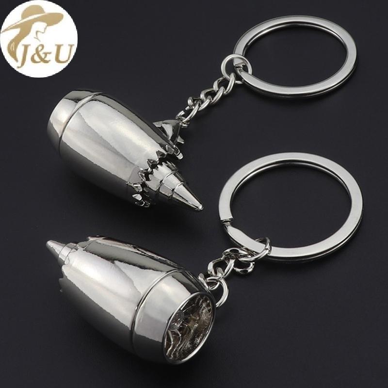 JU Kim Loại Mới 3D Máy Bay Hàng Không Động Cơ Mô Hình Móc Khóa Mini Jet Động Cơ Móc Khóa Quà Tặng VN