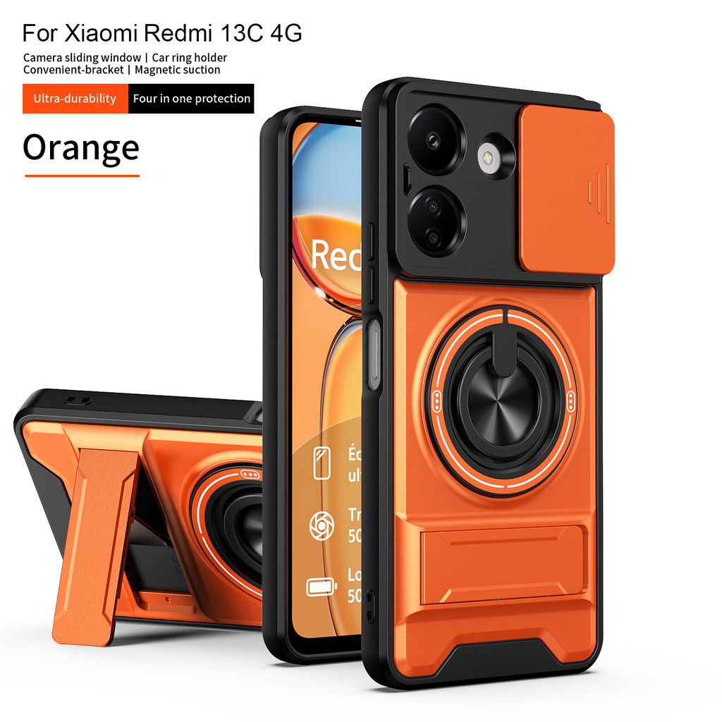 Dành Cho Xiaomi Poco C65 Ốp Lưng Poco C65 Vỏ Điện Thoại Poco C65 Magsafe Từ Gấp Giá Đỡ Giáp Quân Sự 