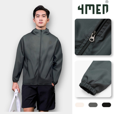 Áo Khoác Dù Trượt Nước Thêu 3D Logo 4M Form Regular AK075 trơn, trẻ trung, may 2 lớp dày dặn, chống nắng cản gió