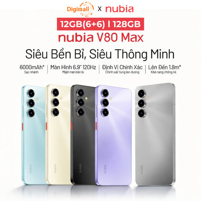 Điện thoại di động Nubia V80 Max 12GB(6+6)/128GB Pin 6000mAh Màn hình 6.9" 120Hz NFC Bảo hành chính hãng 18 tháng