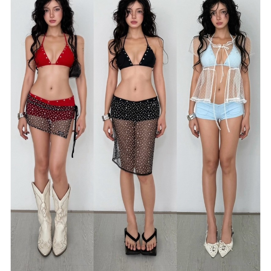 SONANCY - Sophia Bikini | Set Bikini 2 Mảnh Dạng Quần Short ( Tặng Khăn Lưới Ngắn ) BI002