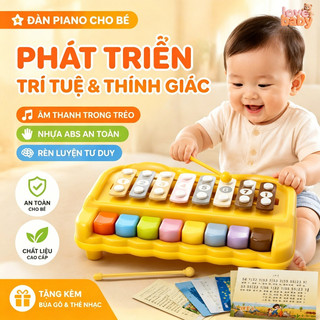 Đàn piano gõ cho bé kèm nhạc cụ gõ, giúp bé nhận biết âm thanh, phát triển kỹ năng thính giác, âm nhạc cho trẻ em
