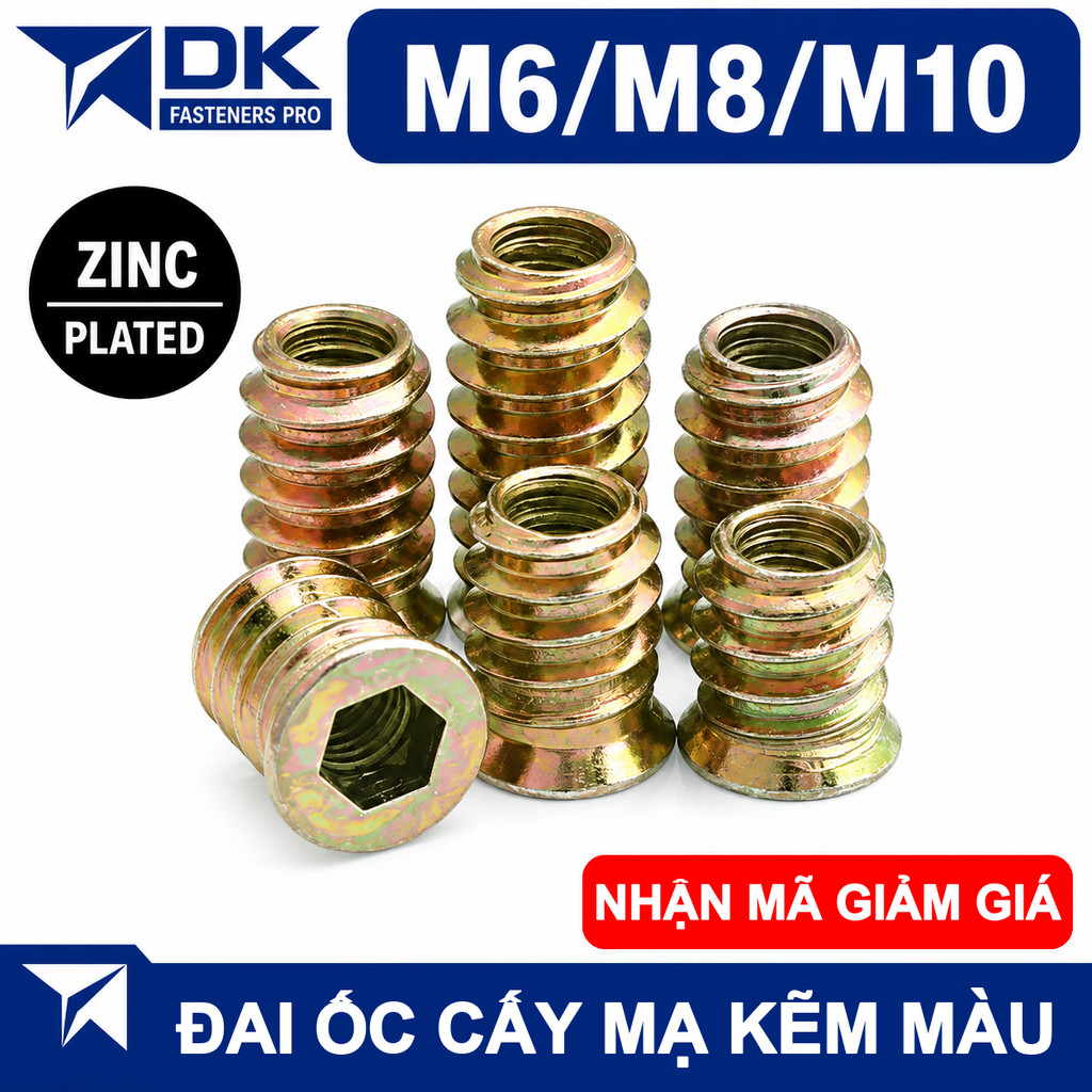 (TÚI 10-50 CON) SÒ CẤY SẮT CÓ TAI M6 M8 M10 / TÁN SÒ CẤY CÓ VÀNH 6 LY 8 LY 10LY/ SÒ CÓ TAI REN TRONG