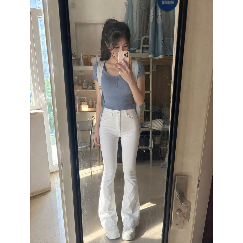 Women's Stretch Jeans 2026 New Slim Fit Slim High Waist Bootcut Mopping Jeans Flared Pants