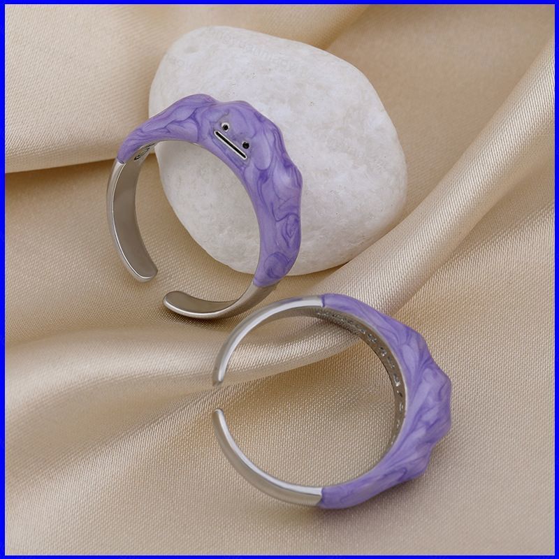 ZY1 Ditto Ring True Beauty Hwang In Yeop INS Pokemon Ditto Mở Miệng Nhẫn Phiên Bản Hàn Quốc Phụ Kiện