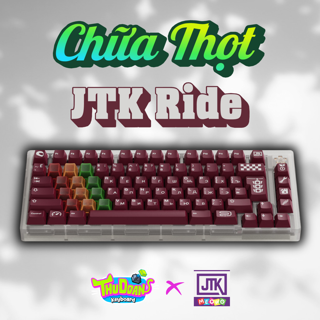 [JTK Ride] Chữa Thọt | NÚT LẺ Keycap JTK Profile Cherry | Chất Liệu ABS Double Shoots | JTK | Meowke