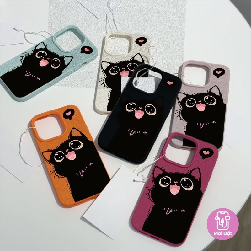Cute Creative Cat girl Leather Phone Case For iPhone 11 12 13 14 15 16 17 xs 7/8plus Soft Case Girl 