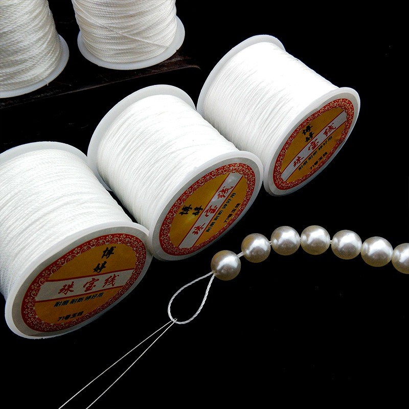 0.2mm 0.4mm 0.6mm 0.8mm 1.0mm Trắng Dây Nylon May Chỉ Cho Lụa Đính Hạt Dây DIY Trang Sức Trang Phục 