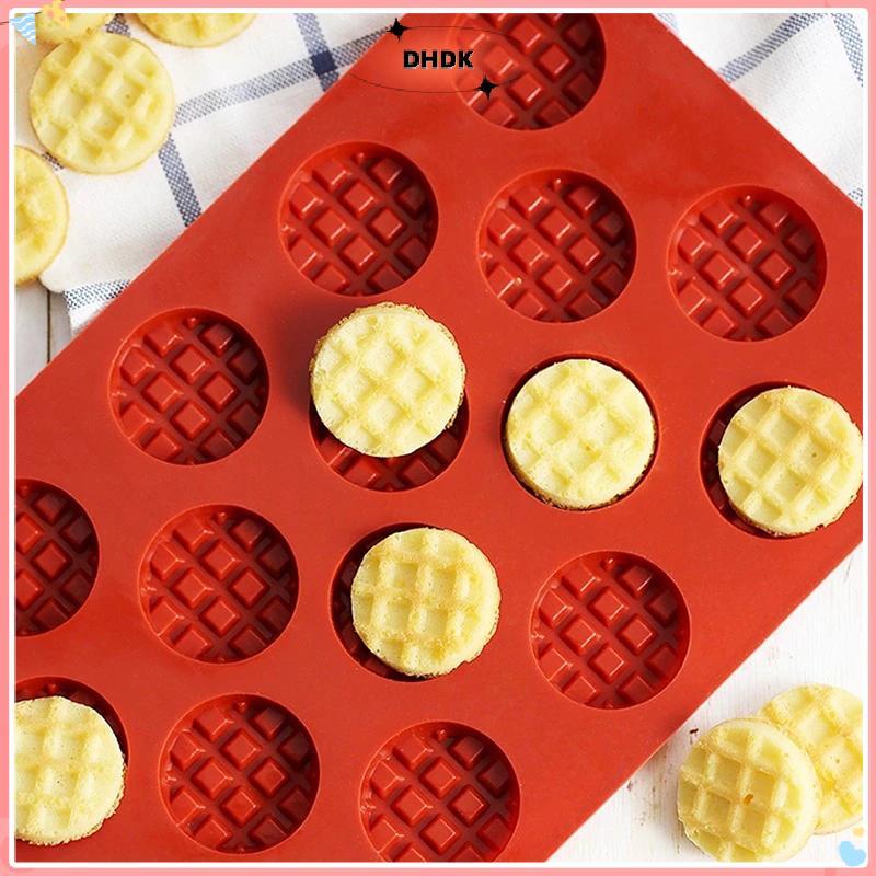DHDK Waffle Khuôn Silicon DIY Tròn Waffle Dụng Cụ Làm Khuôn Socola Thực Tế OTB