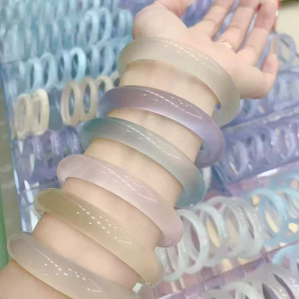 [Phong Cách Mới] Vòng Tay Opal Tự Nhiên Nữ Băng Trong Suốt Xanh / Hồng Opal Ngọc
