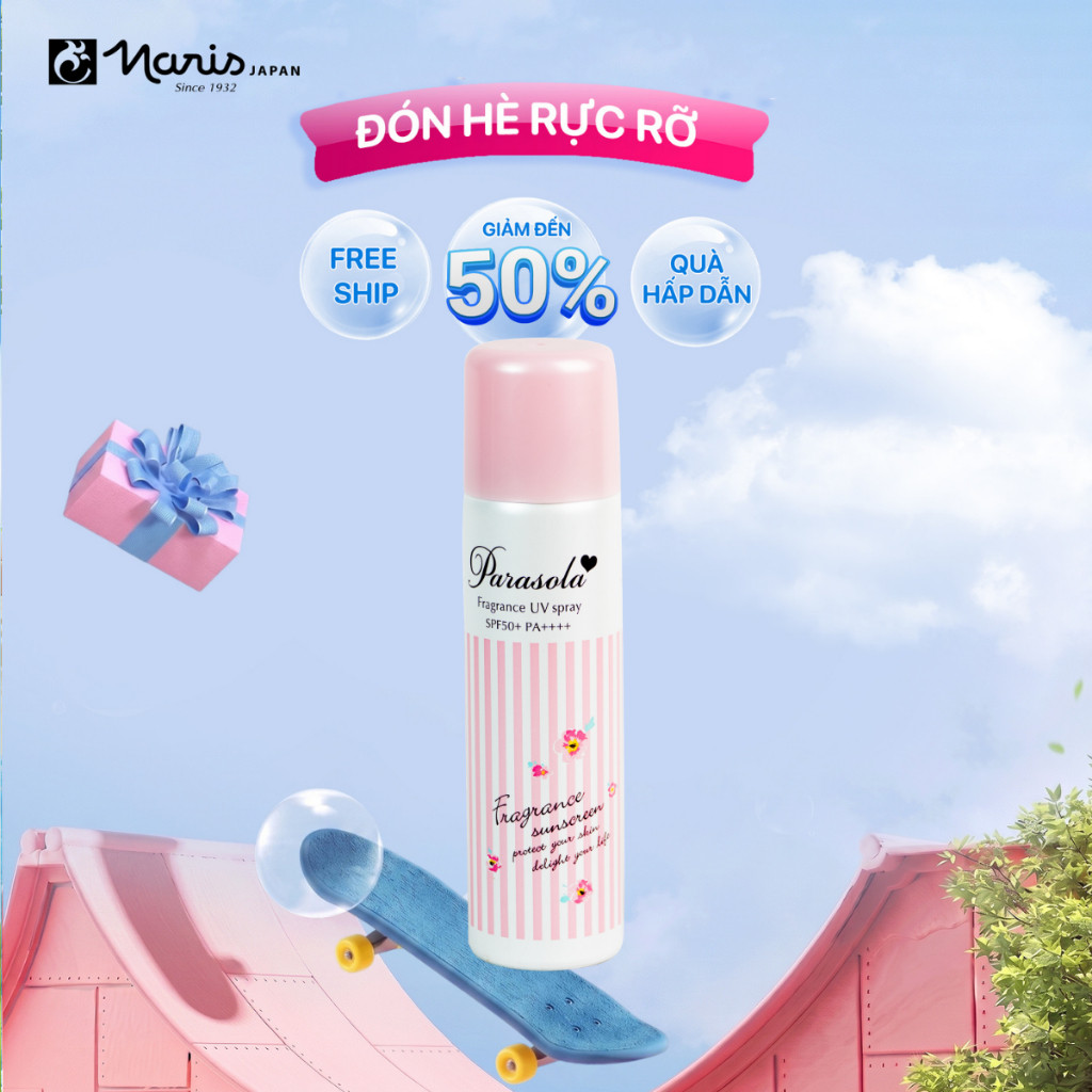 [Võ Hà Linh x Naris] Xịt Chống Nắng Dưỡng Sáng Da Naris Parasola Fragrance UV Spray SPF50+ PA++++ 90