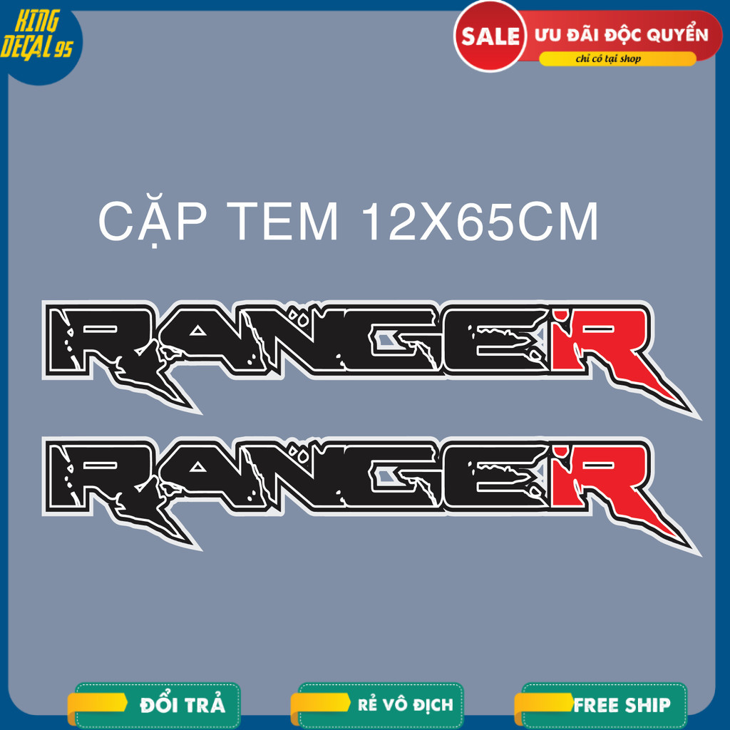 Tem chữ RAPTOR  - RANGER  dán xe Ranger. Tem chữ Raptor dán đuôi xe ford ranger - mẫu mới