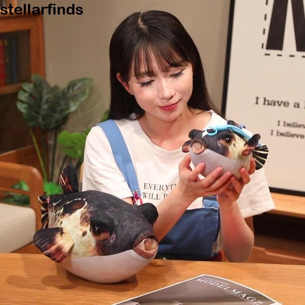 QWDLID Mô Phỏng Puffer Cá Sang Trọng Đồ Chơi, Thú Nhồi Bông Ngủ Búp Bê Puffer Cá Sang Trọng Mặt Dây 