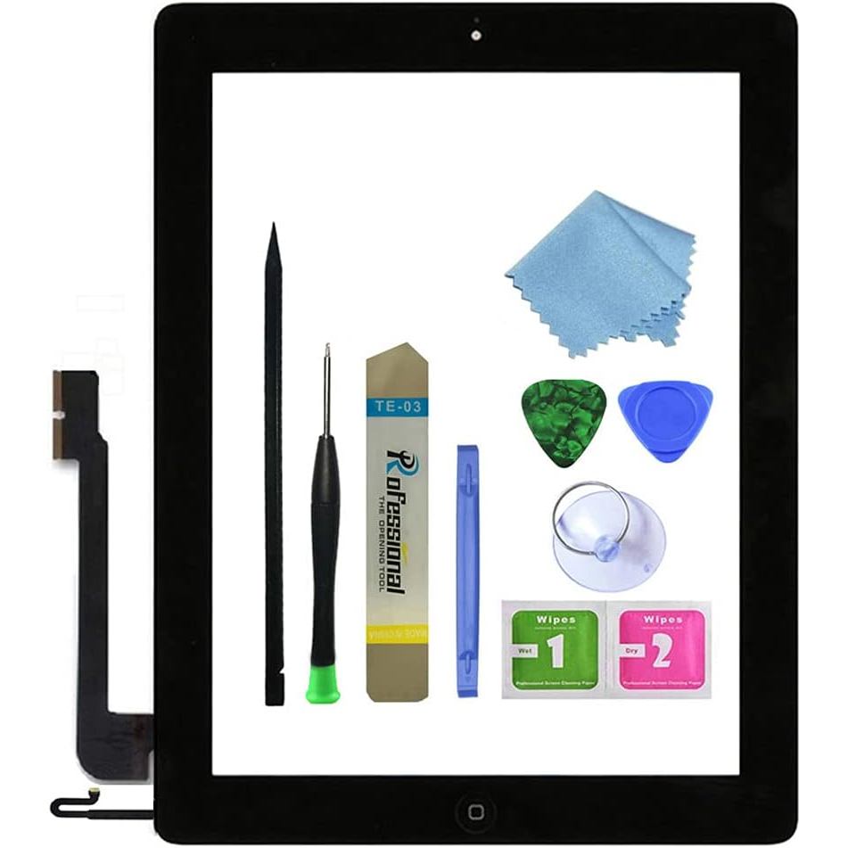 Thay thế bộ số hóa màn hình cảm ứng cho iPad 4 màu đen thế hệ thứ 4 A1458 A1459 A1460 Bộ sửa chữa lắ