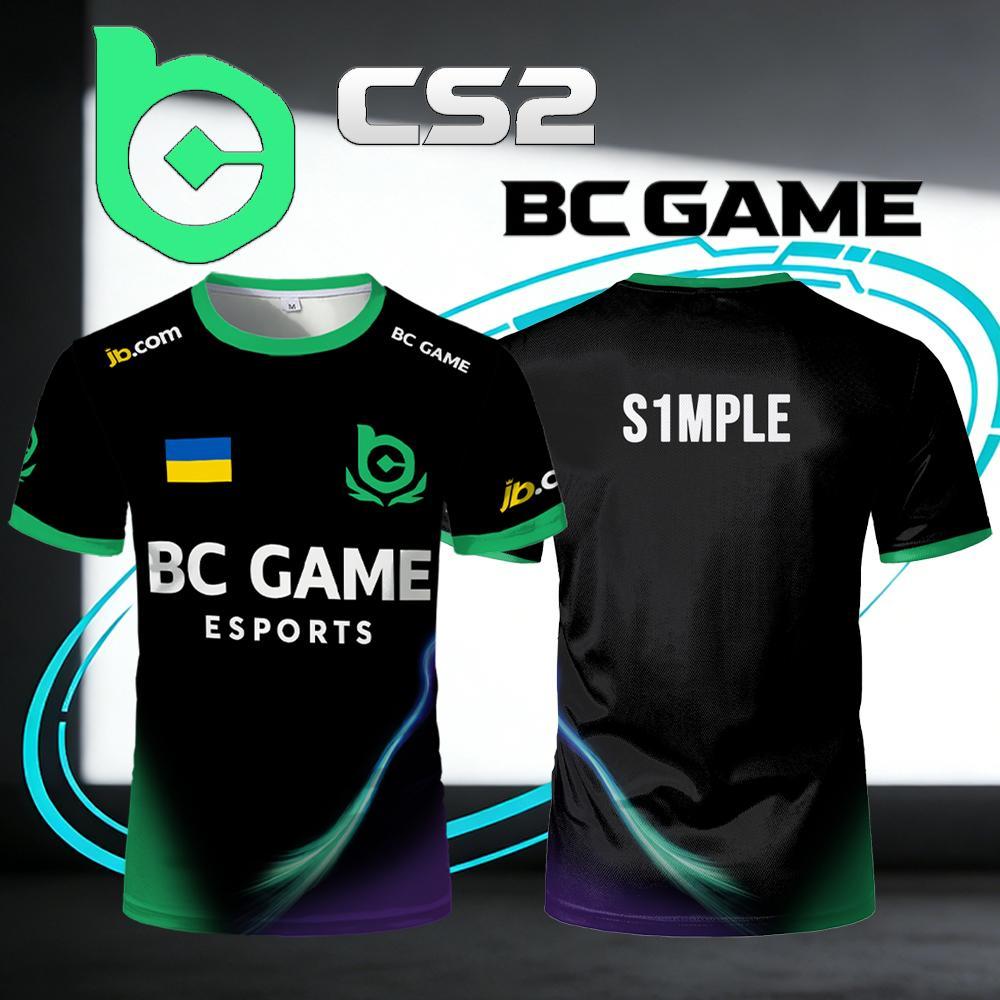 Mới CS2 BC.Game Esports Jersey S1mple Pro League Cầu Thủ Huấn Luyện Đồng Phục Unisex Thoáng Khí Thể 