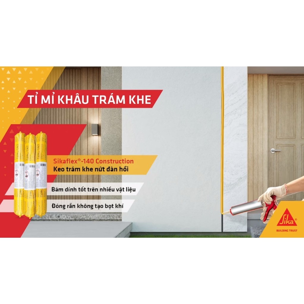 Sikaflex 140 Construction 600mll - Chất chống thấm khe co giãn. Hàng sika chính hãng