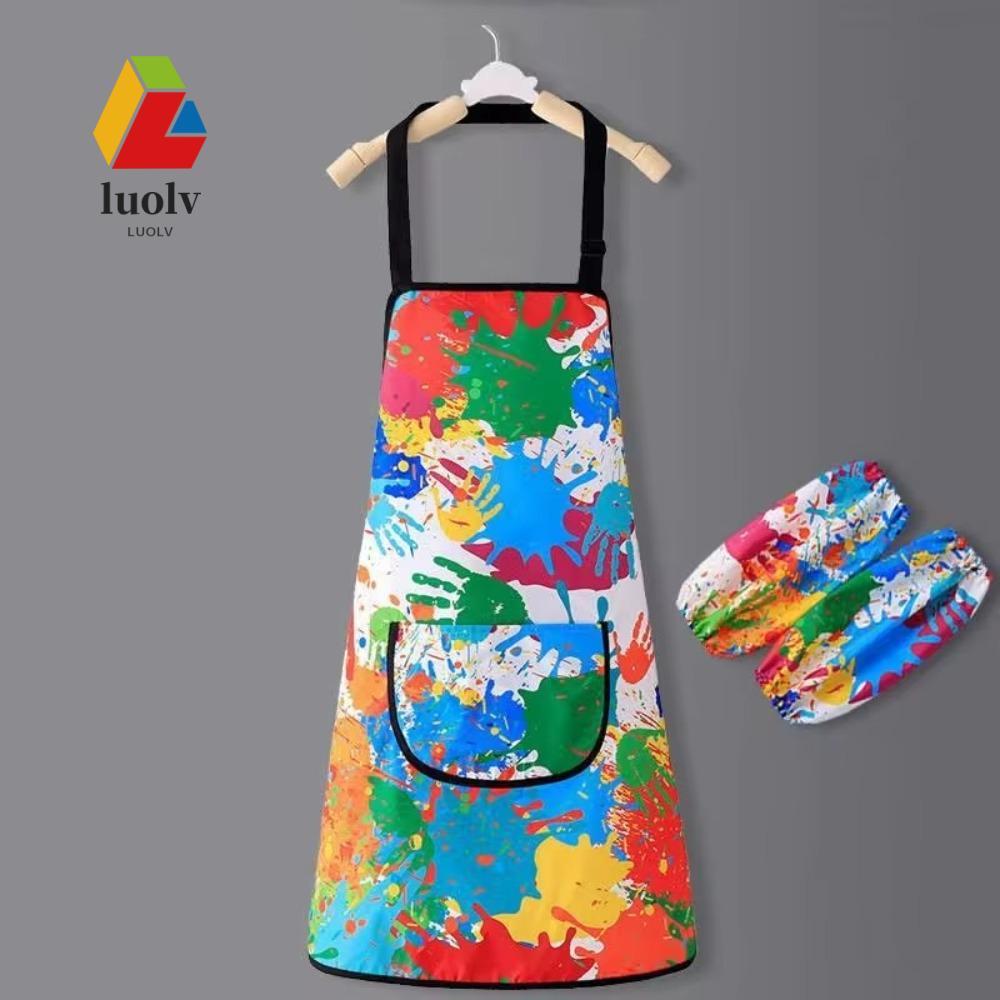 Tạp dề vẽ tranh trẻ em LUOLV, Yếm nghệ thuật trang phục dễ dàng làm sạch, Tạp dề nhà bếp chống thấm 