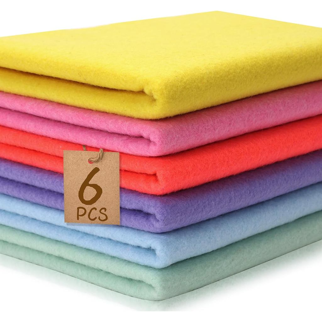 XSEINO 6 Cuộn 12 "x35" 1.4mm Tấm vải nỉ mềm dày 6 loại Macaron Series Màu sắc Gói nỉ cho DIY Craft M