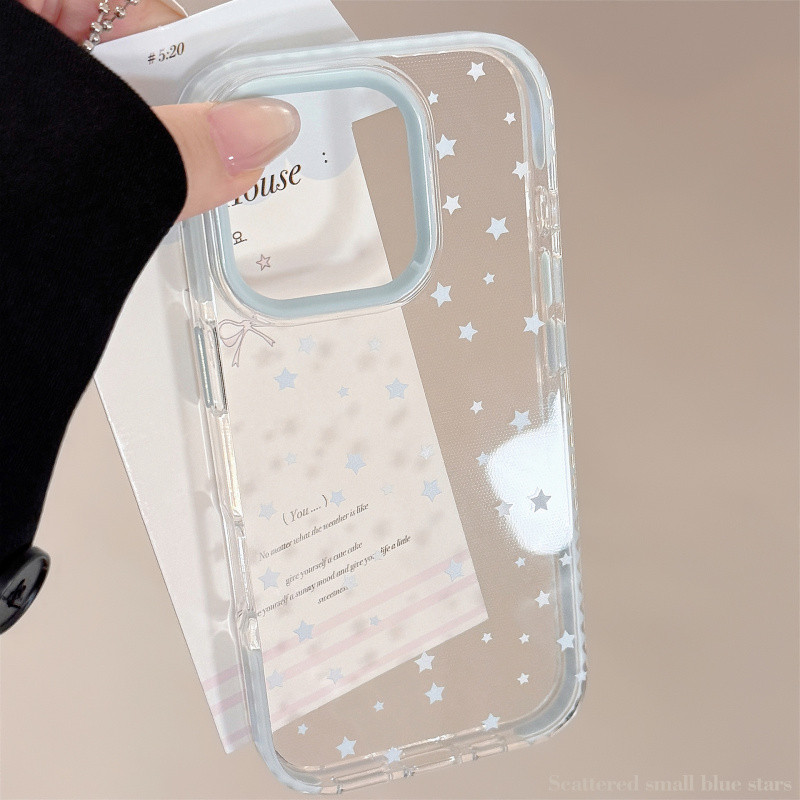 Ins Wind Blue Star iPhone15 Apple 16pro max Ốp Điện Thoại Thích Hợp Cho 17 Niche 13 Chống Sốc 11 Tro