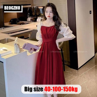  Đầm Dáng Dài BEOGZHU Bigsize Đầm Dự Tiệc Sang Trọng Tay PhồNg Cổ VuôNg Kiểu Hàn Quốc Mùa Hè Váy Thiết Kế Sang Chảnh Đẹp Cho Nữ