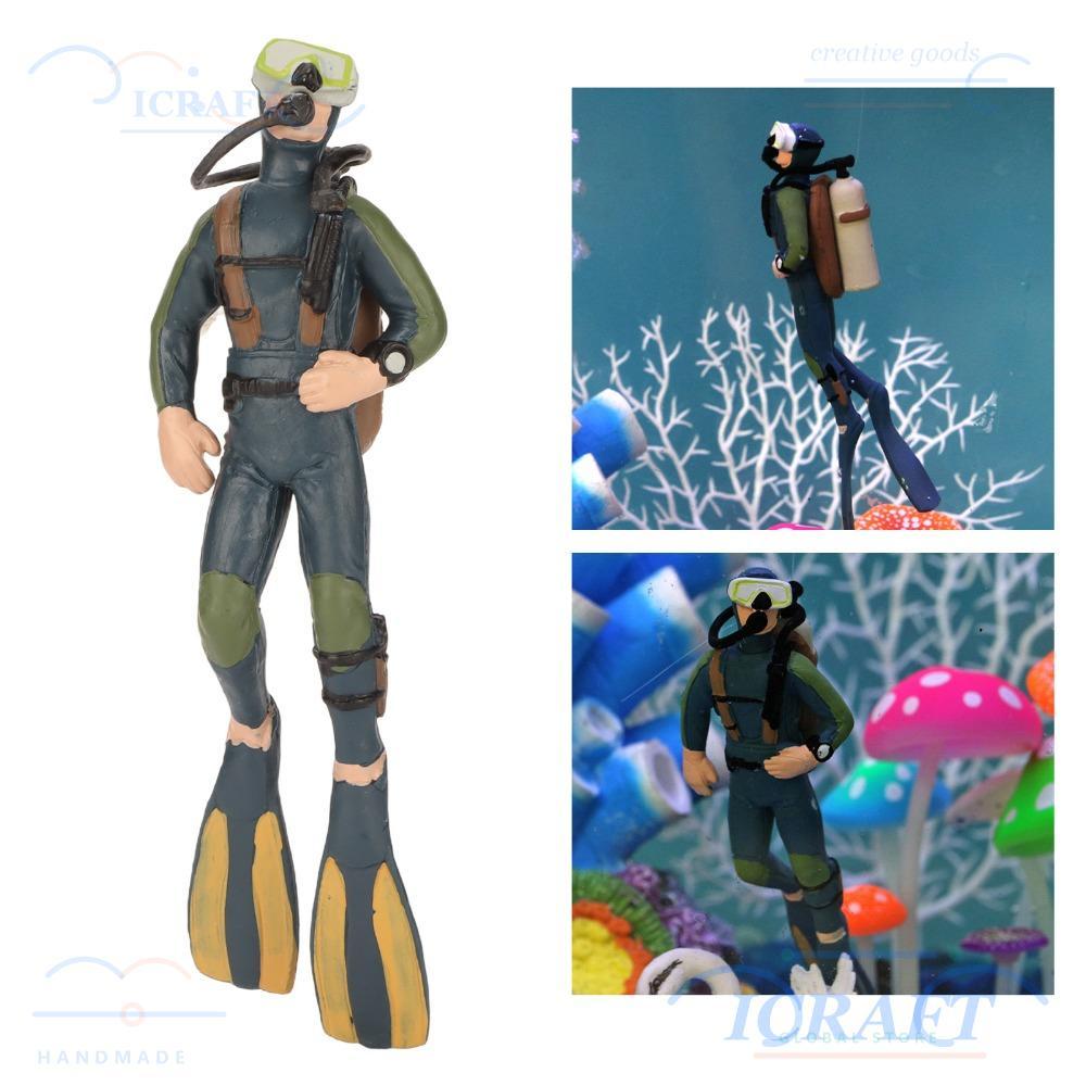 CRAFT Bể Cá Diver Trang Trí, Tư Thế Bơi Nổi Mô Phỏng Bể Cá Nổi Diver, Xanh Đậm Thiết Kế Tinh Tế Bể C